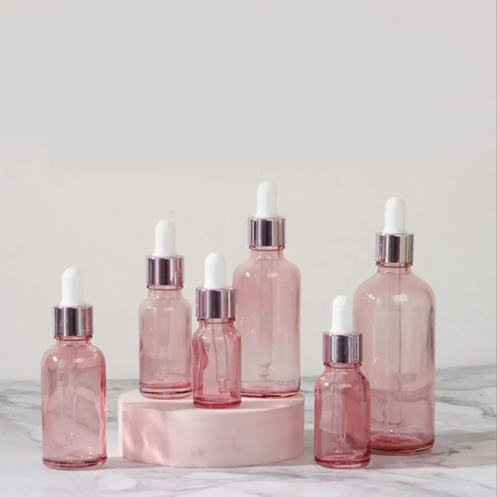 1 Uds botella cuentagotas rellenable dispensador de Perfume transparente de vidrio vacío 5ml 10ml 15ml 20ml 30ml 50ml 100ml botella de aceite de suero