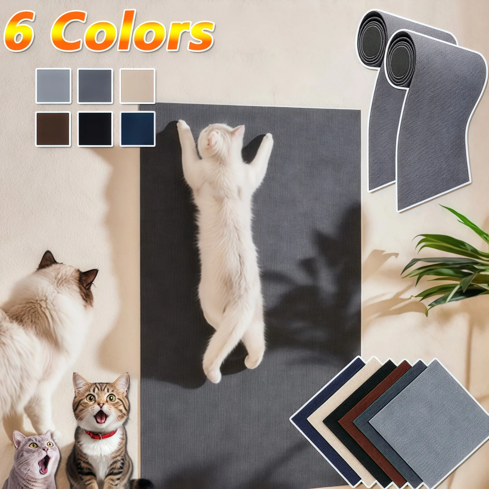 

Cat Scratching Mat DIY Self-Adhesive Trimmable Carpet Cat Scratching Post Carpet for Anti-scratching Sofa Furniture Protection