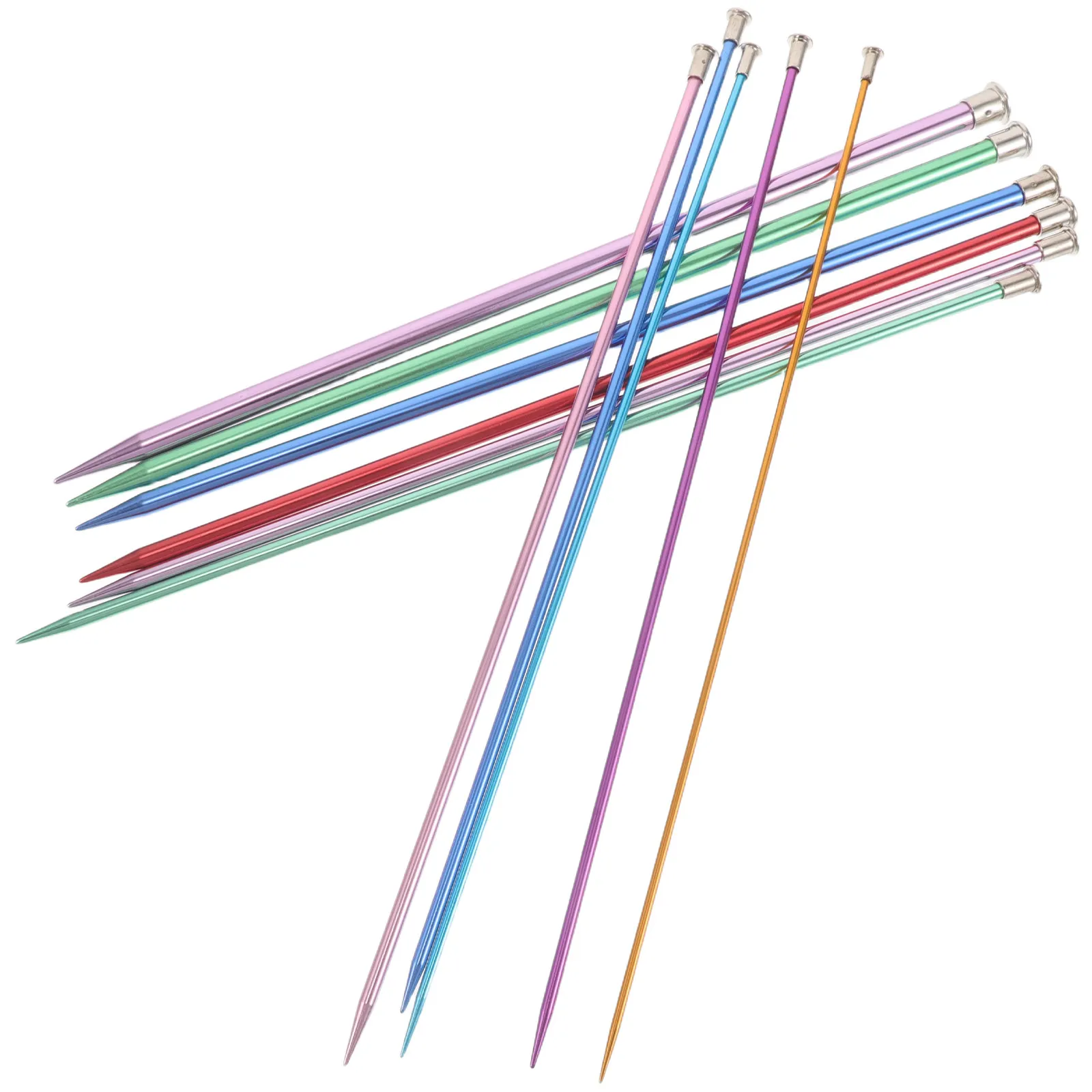 

11Pcs Colorful Aluminium Alloy Knitting Needles Set for Beginners Lightweight Ergonomic Straight Needles 3.0-10Mm Precision Tips