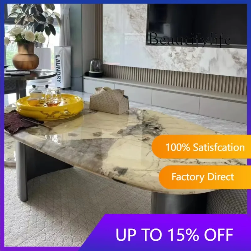 

M Italian Minimalist Pandora Natural Marble Coffee Table Creative Simple Irregular Shaped Living Room Short Table