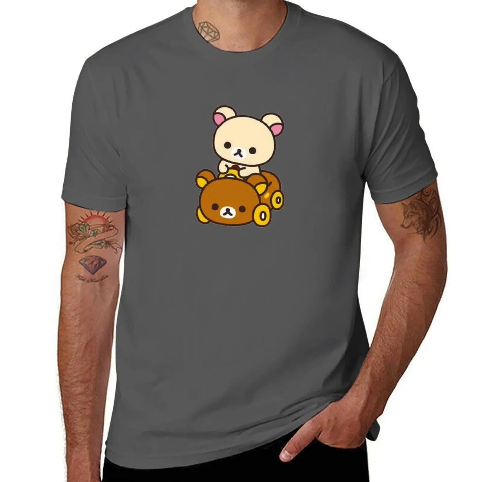 

korilakkuma driving a Rilakkuma car T-Shirt funny t shirts dark humor man t shirts for men casual t shirt custom print T-Shirt