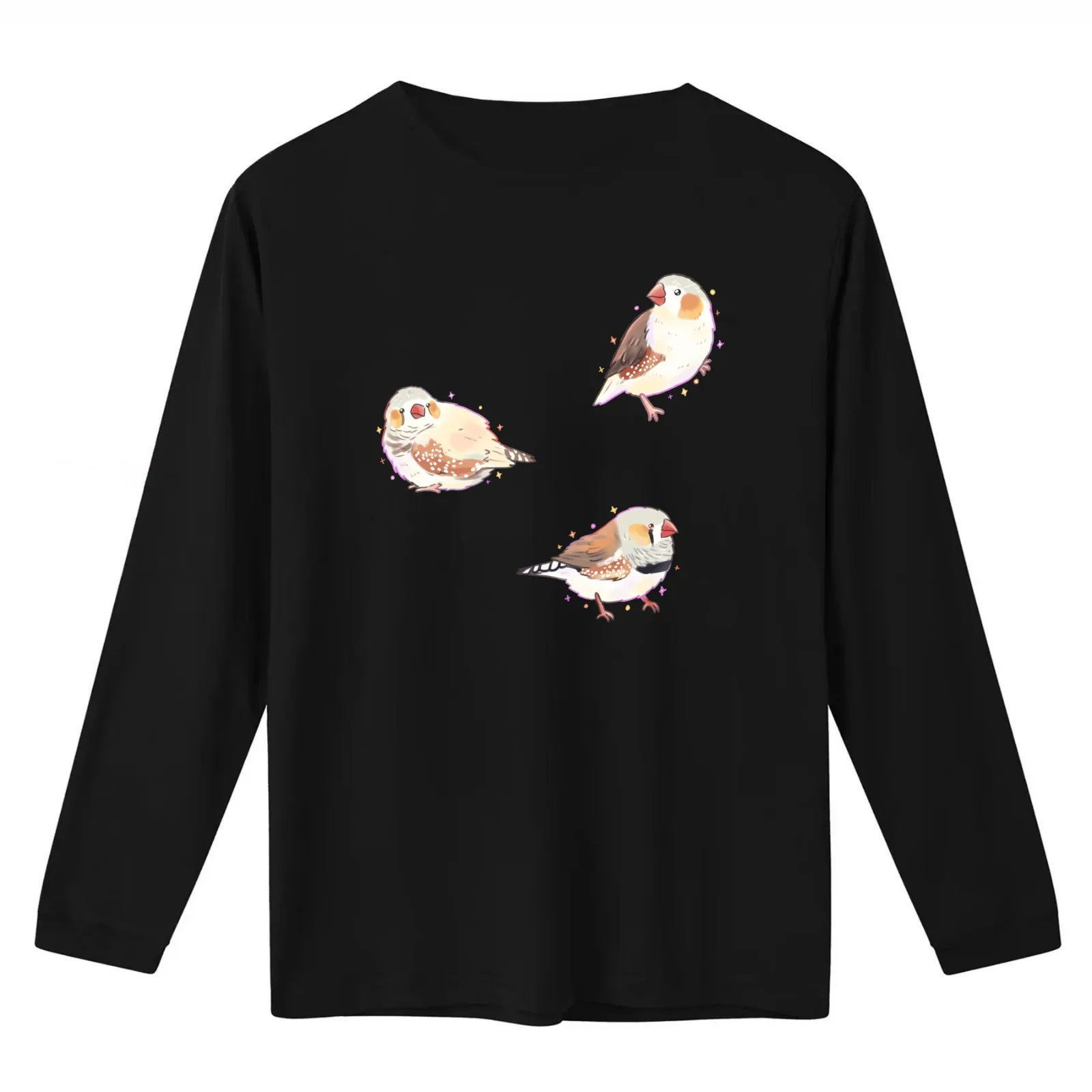 zebra finch pack T-Shirt Summer Casual Cotton Tee Oversized Streetwear Tops Vintage Graphic Print Loose Fit Short Sleeve