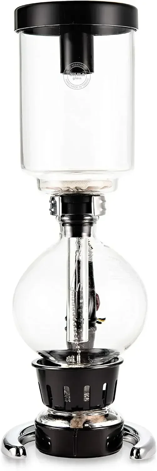 Tabletop Siphon Coffee Maker I Syphon Brewer with Vacuum Technology I Hand Blown Durable Borosilicate Glass for