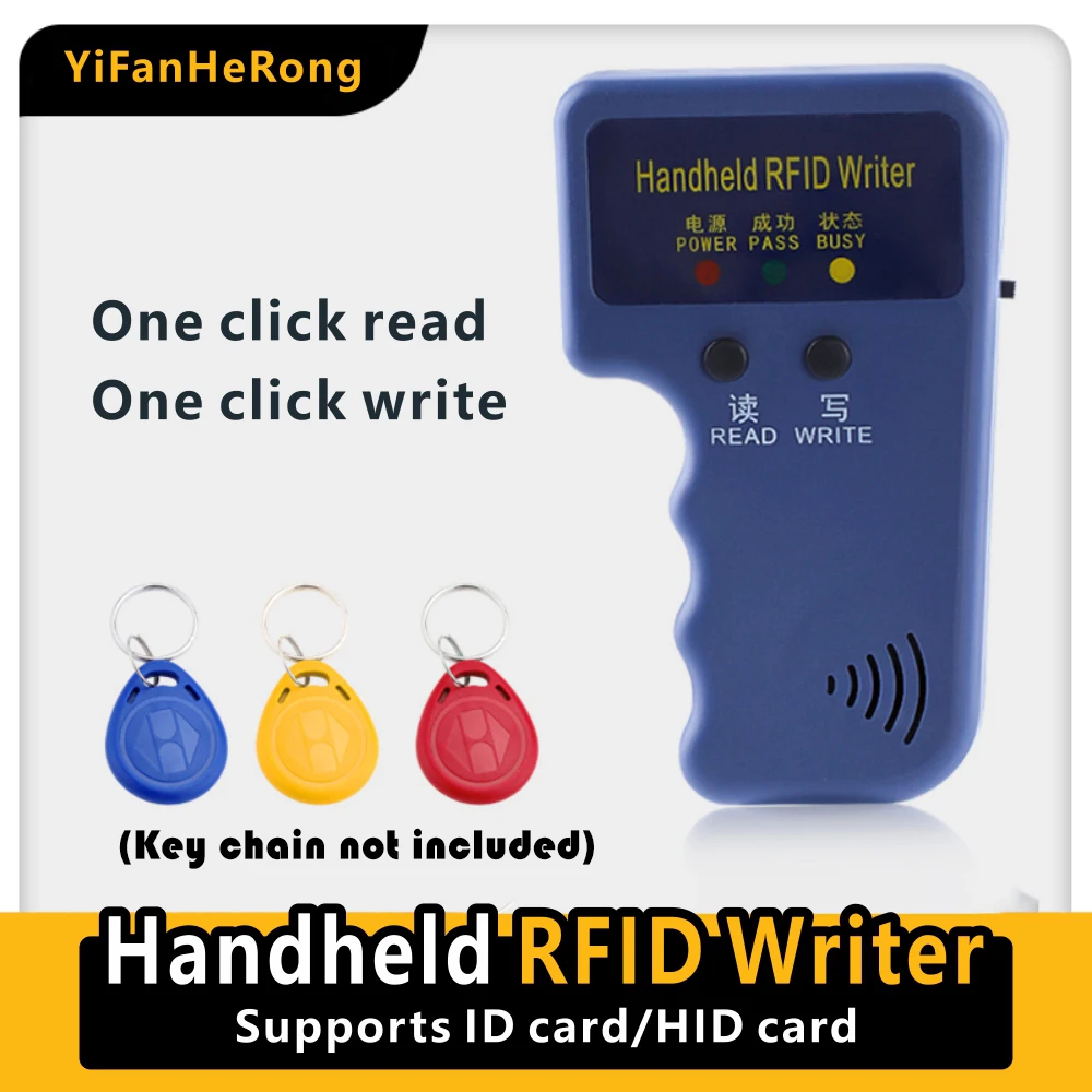 Duplicador RFID portátil h-id 125KHz, copiadora, lector de tarjetas, EM4100, RFID, id regrabable 5200, a-wid Keyfobs