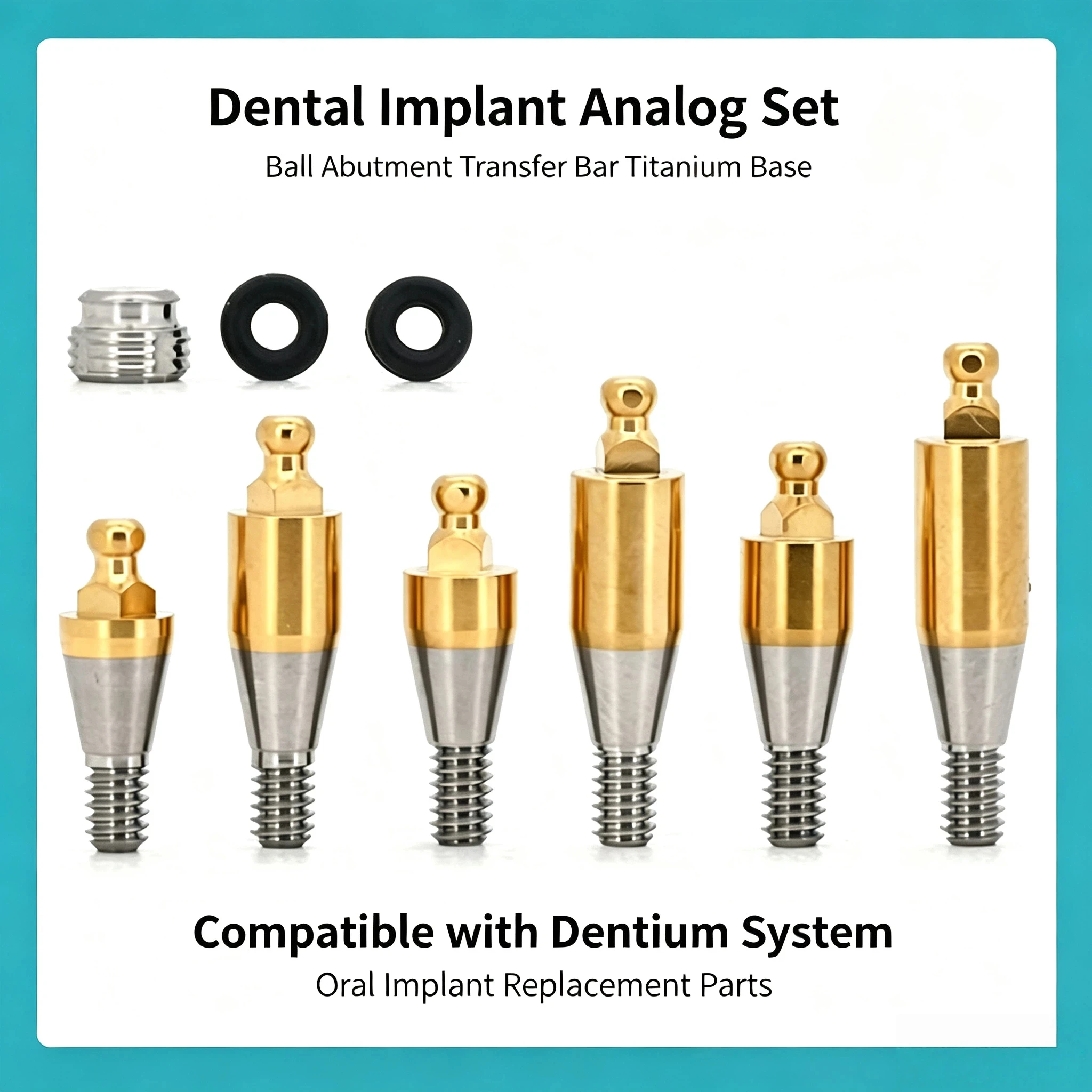 10Pcs Ball Cap Abutment Transfer Bar Titanium Base Dental Implant Analog For Dentium Oral Implant System Replacement Parts