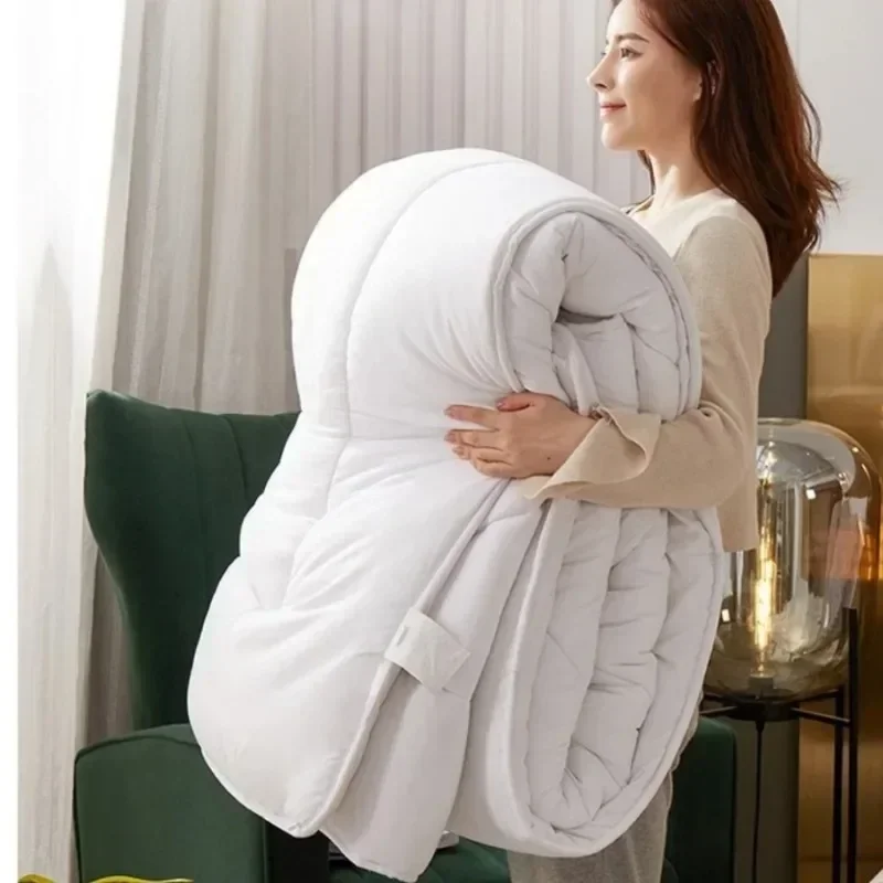 Winter Quilt Thick Warm Soft Quilted for Adult Warm Comfortable Solid Color Comforter Double Size Bed Blanket Comforter