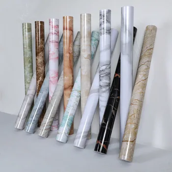 Breite Marmor Tapete Kontaktieren Papier Wasserdicht Öl-proof Wand Aufkleber PVC Selbst Klebe Küche Ambry Arbeitsplatte Hause Decor