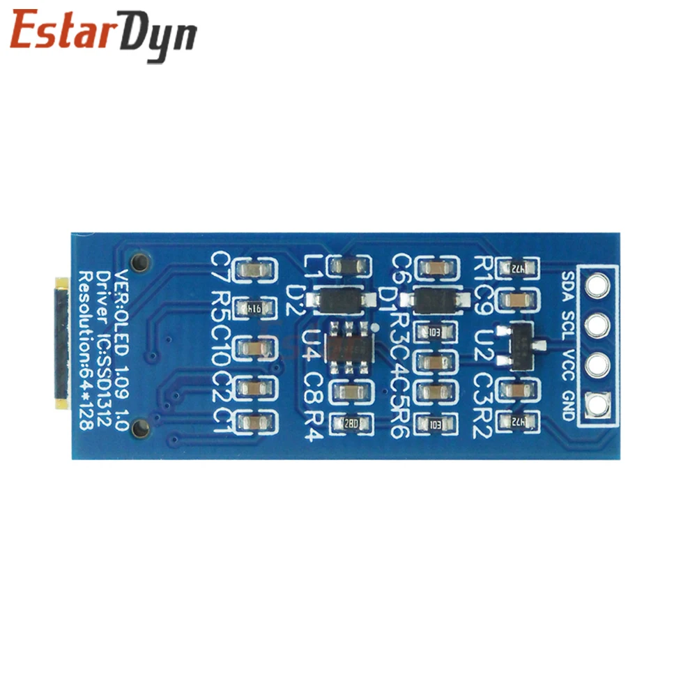 Estardyn 1.09 Inch SSD1312 White OLED Display 128x64, I2C 4Pin Module for Raspberry Pi Low Power