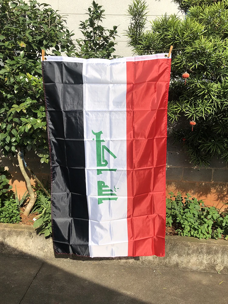 Z-ONE FLAG Iraq  flag 90 x 150cm  polyester hanging  3x5 ft  Iraq flags Home Indoor Outdoor decoration Decoration Banner