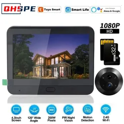 Door Camera Icam365 Peephole camera home wireless phone  4.3 Screen Night PIR wifi wireless Security protection Smart home