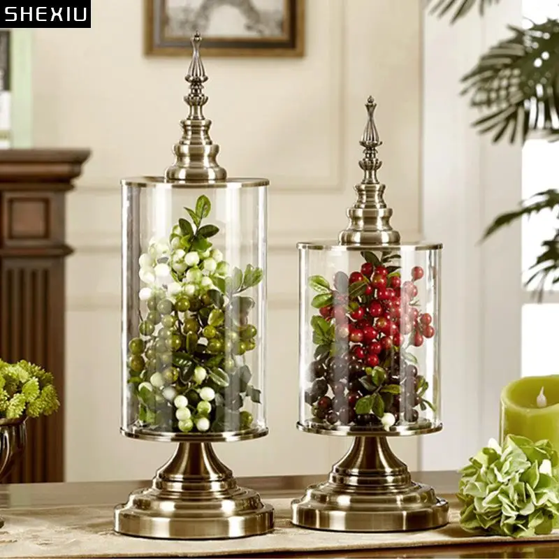 

New European Elegant Flower Arrangement Vase Glass Transparent Storage Decoration Ornaments Home