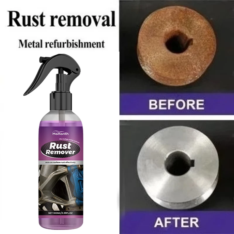 Car Rust Remover Car Wheel Care Quick Remover Car Exhaust Pipe Rust Removal Spray Clean Metal Iron Powder Stains