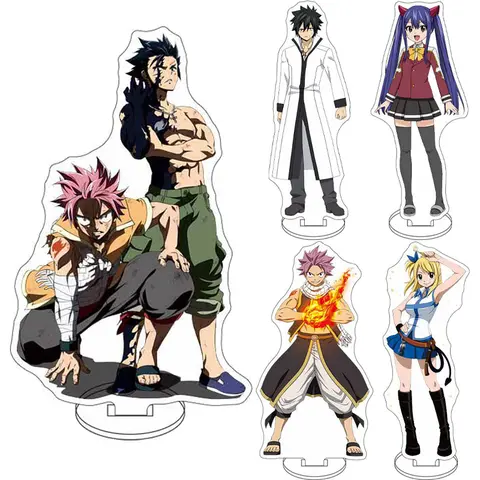 16CM Anime ‌FAIRY TAIL 100 YEARS QUEST‌‌‌ Figure Natsu Dragneel Lucy Heartfilia Erza Scarlet Acrylic Stand Cos Ornaments Gifts
