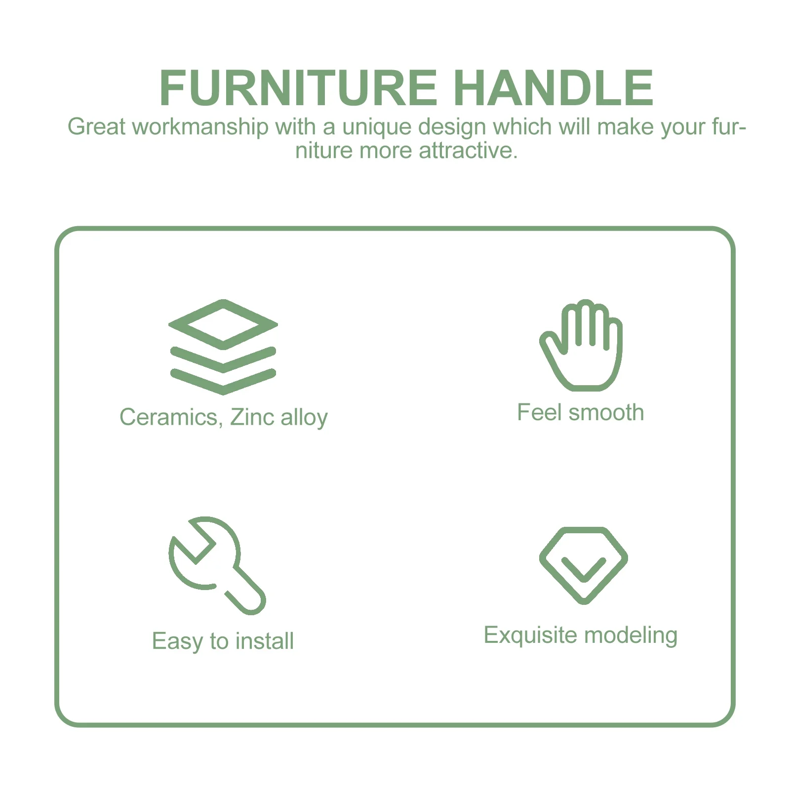 

4Pcs Zinc Alloy Decorative Furniture Handle Durable Pull Handle for Cabinet Drawer Wardrobe Drawer Replacement