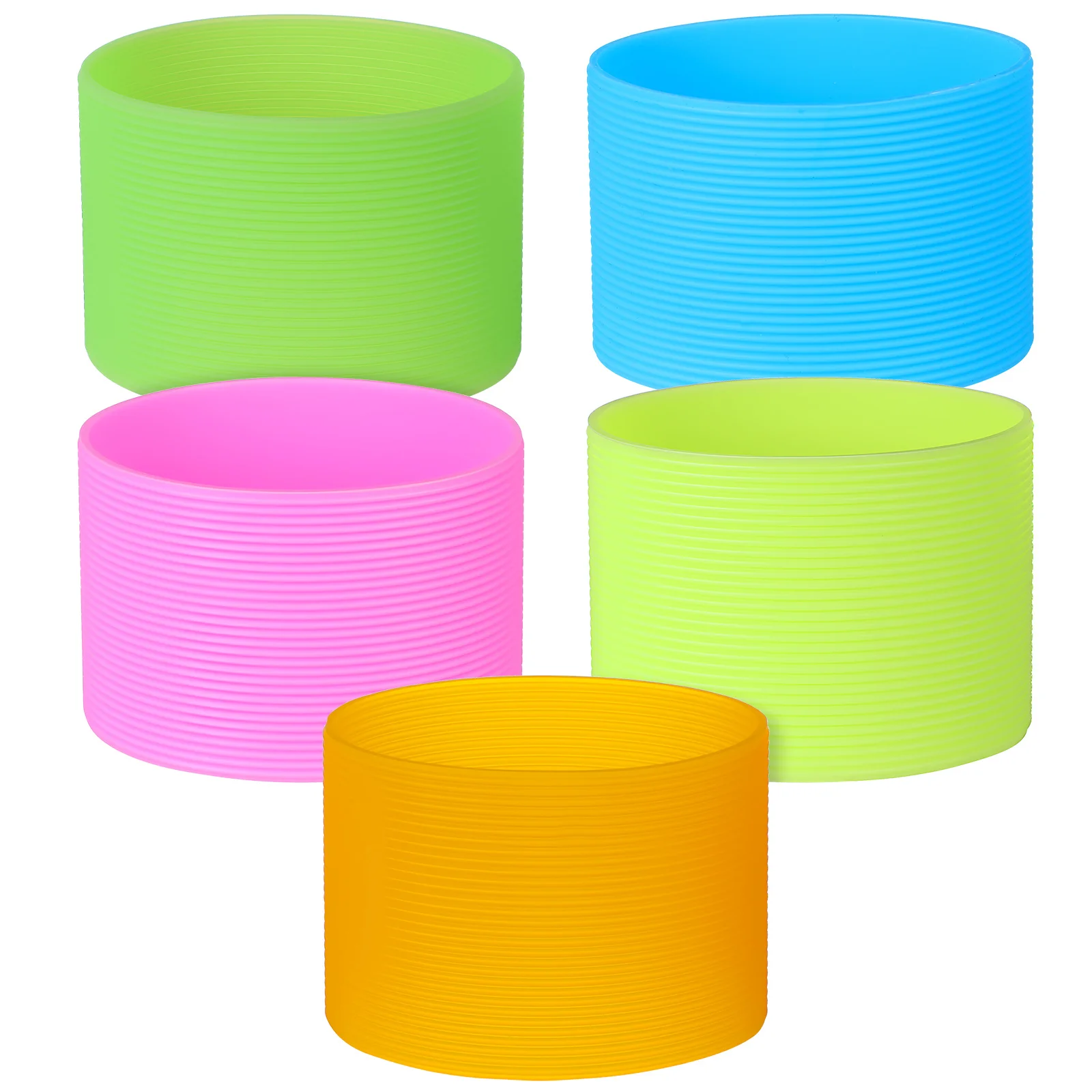 

5pcs Silicone Bottle Cover Cup Sleeve Heat-Insulated Anti-Scald Glass Water Bottle Band Durable No Odor Multipurpose Kitchen Bar