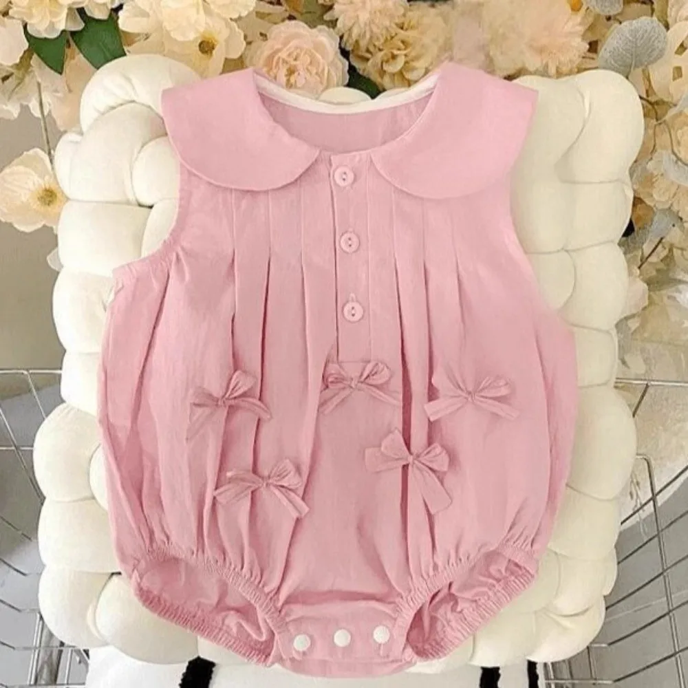 Cute Shorts Climb Bow Baby Romper Infant Romper One-piece Bow Baby Jumpsuit Cotton 0-18 Month Bow Baby Bodysuit Baby Girl