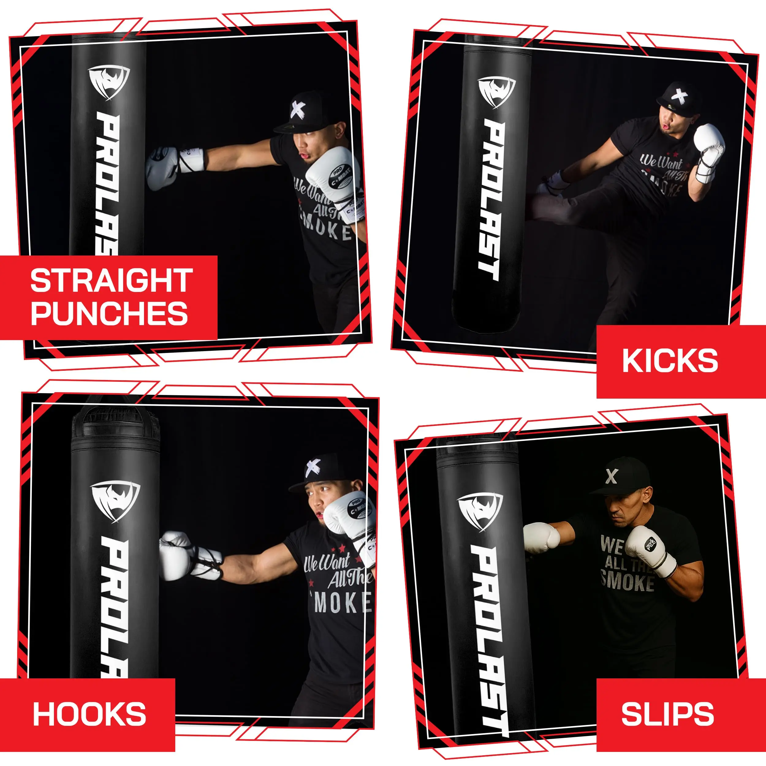 Heavy Punching Kicking Bag for Adults, Boxing, MMA, Martial Arts, Muay Thai, Strength Training Equipment, Filled, 5ft