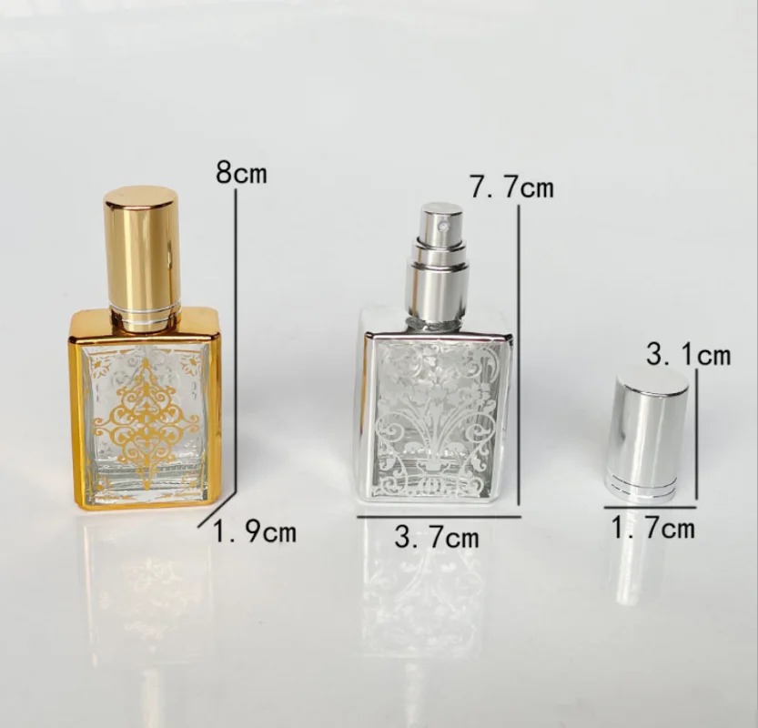 Perfume Bottle Glass 15ml Electroplating UV Tube Anodized Aluminum Lotion Moisturizing Spray Bottle Spray Perfume Sub-bottling