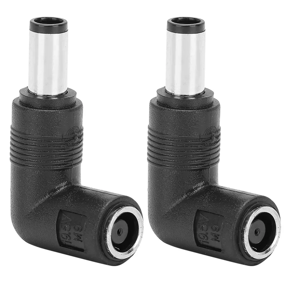 

2PCS 7.4 X 5.0mm To 7.4x5.0mm Power Adapter Connector Practical Black Color Adapter Converter Right Angle 90-degree