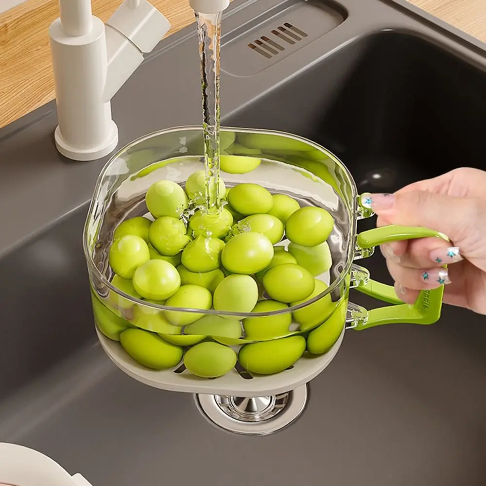 Multifunctional 2-in-1 Draining and Preservation Basket Kitchen Gadgets With Lid and Handle Fruit Washing Bowl