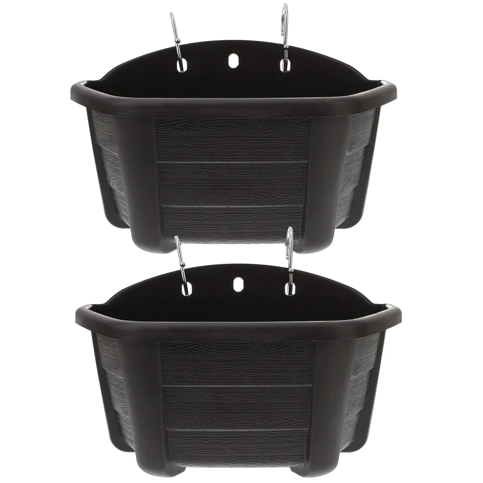 2Sets Wall Hanging Flower Pot Set Premium Plastic Hanging Flowerpot Rustproof Space Saving Plant Holder for Indoor Outdoor