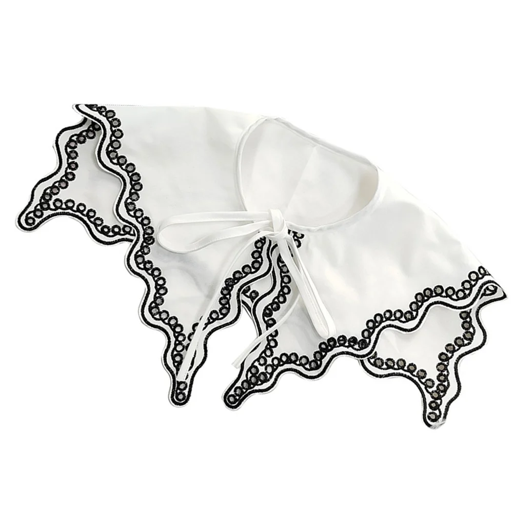 1 pçs preto all-match colar falso feminino colar falso algodão leve destacável elegante roupas decoração acessório