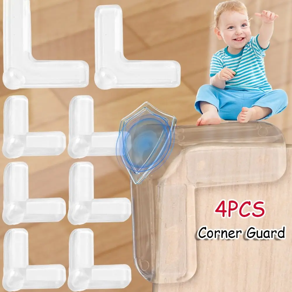 Protecteur d'angle de sécurité pour enfants, couvertures de protection d'airbag high-FS, coin de table transparent, garde d'angle d'armoire de meubles, 4 pièces