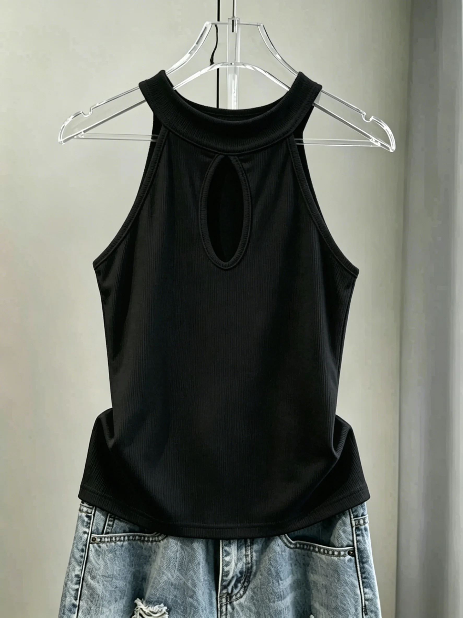 Sexy Slim Fit Cotton Halter Neck Vest Women's Summer New Style Large Size Underwear Base Layer Beautiful Back Top