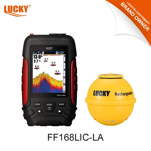 Lucky Fish 깊이 측정기 FL168LiC-LA 2.8인치 3.7V 리튬 이온 배터리 컬러 도트 매트릭스 디스플레이(LA 유형 무선 센서 포함)