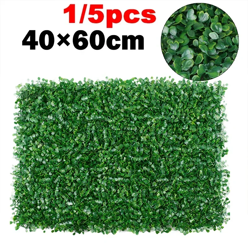 1/5pcs High Quality 40cmx60cm Artificial Plant Walls Garden Simulated Lawn Foliage Hedge Grass Mat Greenery Panels Fence