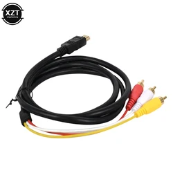 5Ft Video Audio Converter Component AV Adapter Cable HDMI-compatible to AV 3RCA Red Yellow White Differential Audio Video Cable