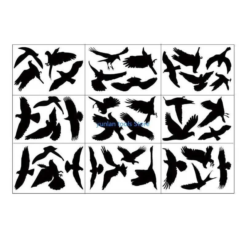 

50LB 9pcs Anti-Collision Window Clings Bird Window Sticker Decals for Prevent People