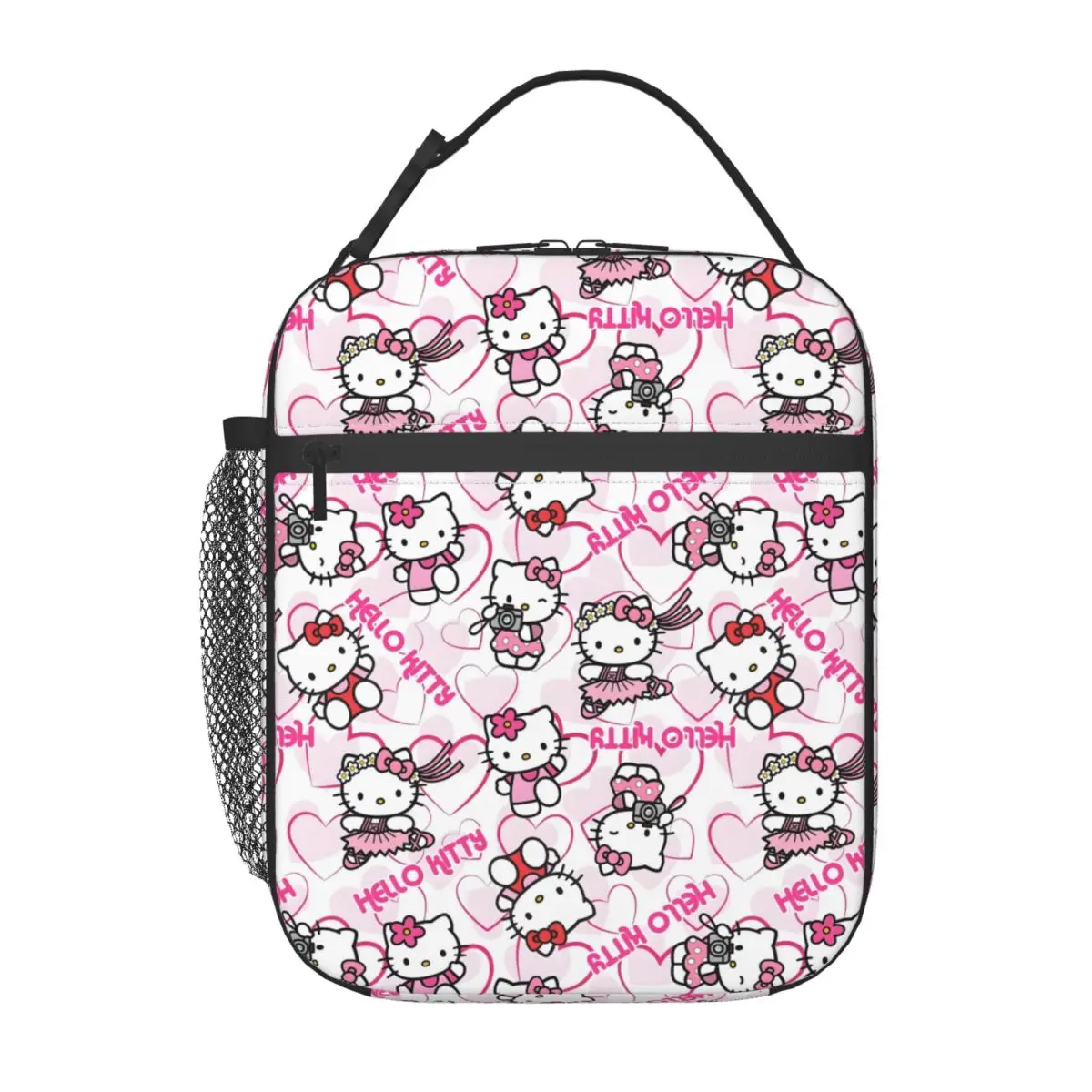 

Custom Animes Hello Kitty Cute Lunch Bag for Women Thermal Cooler Insulated Bento Box Beach Camping Travel Resuable Tote Bags