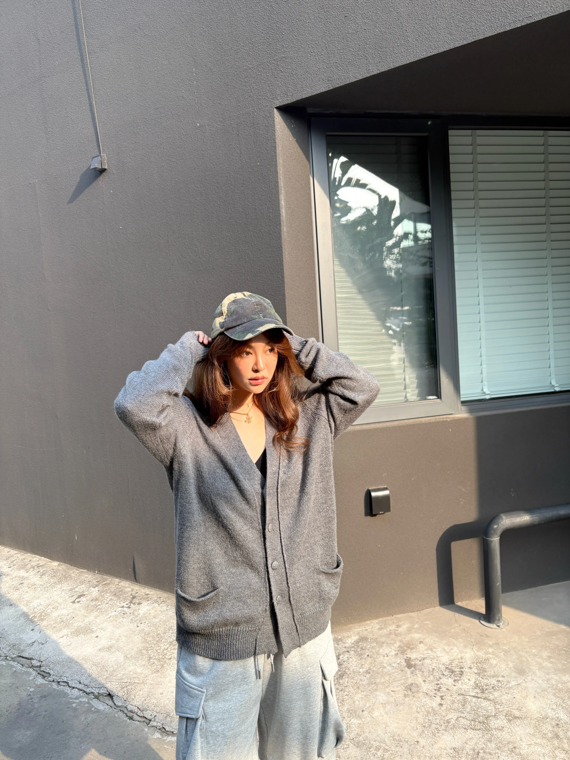 

Spring Long Sve Casual Sle Wool Knitted Open Cardigan V-Ne Loose Color Sweater Knitted Outerwear Women's Faion