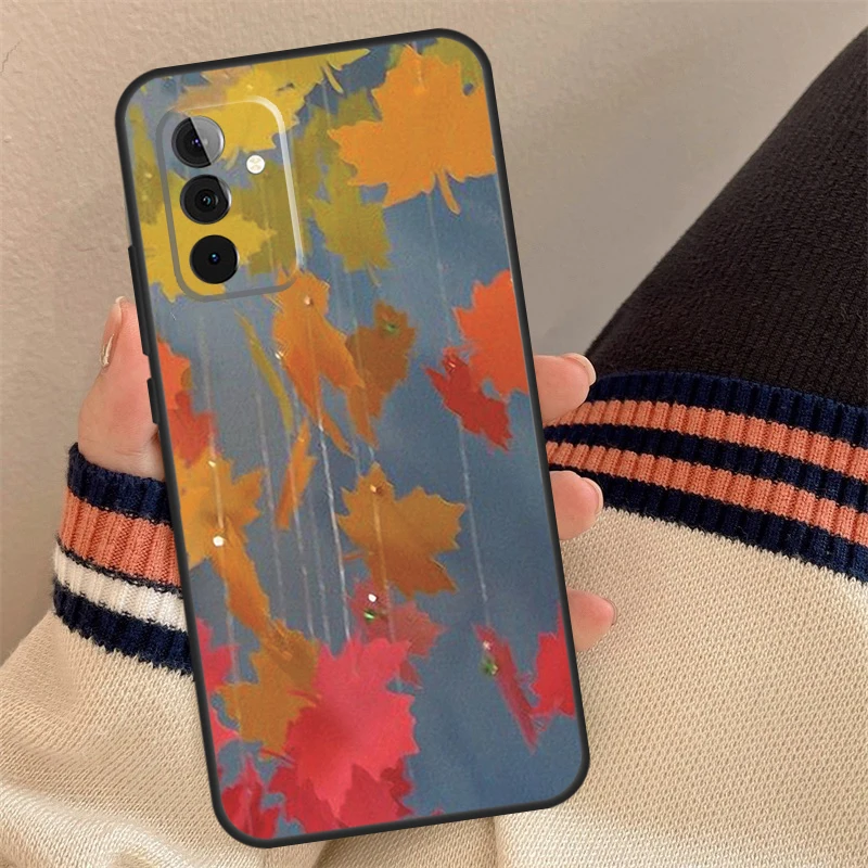 حافظة أوراق الخريف الملونة لهاتف سامسونج جالاكسي A55 A35 A33 A53 A13 A23 A17 A06 A16 A56 A36 A54 A34 A14 A52 A32 A15 #4