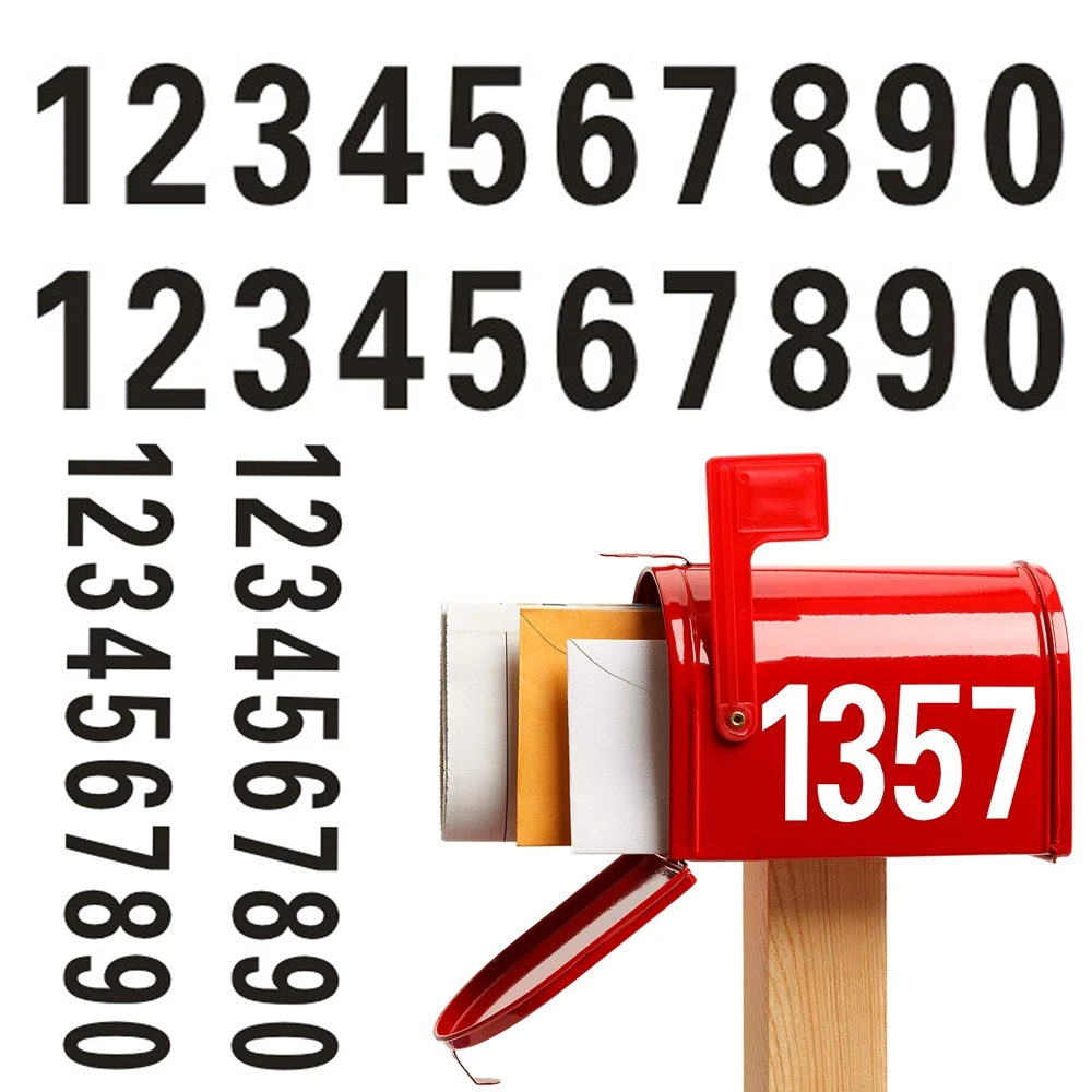 40 Pieces Reflective Decoration Waterproof Self-adhesive Mailbox Sticker Mailbox Decal Number Sticker Address Numbers