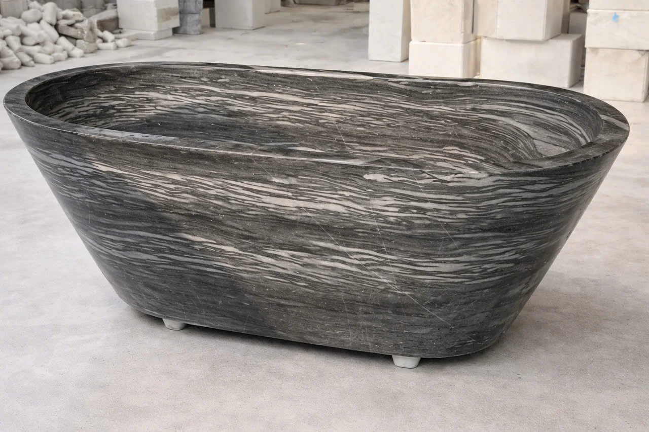 Luxury Stone Baths,Modern Solid Surface  standing Bathtub - Stone Resin Soaking Tub For Luxury Bathroom From Vietnam