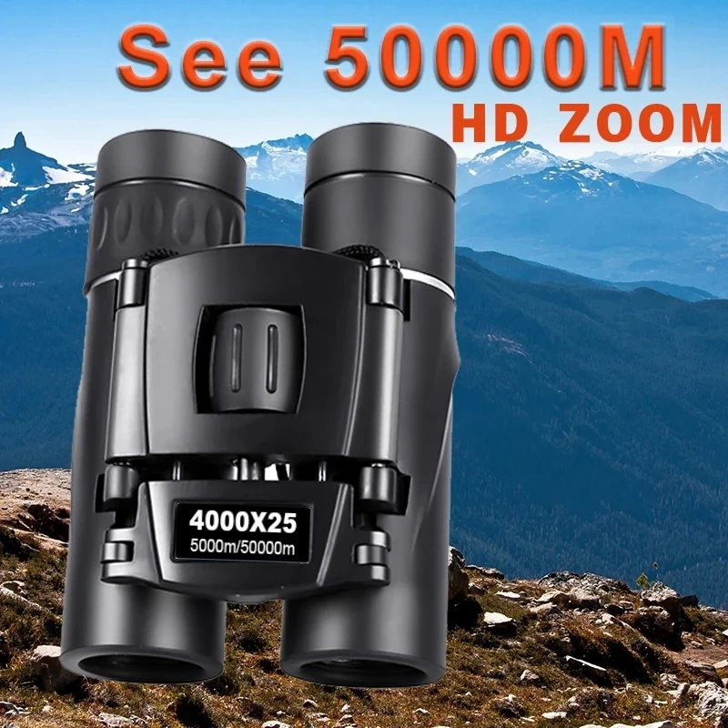 HD Portable Powerful Binoculars Long Range Telescope Jumelles Mini Folding FMC Optics for Hunting Sports Outdoor Camping Travel