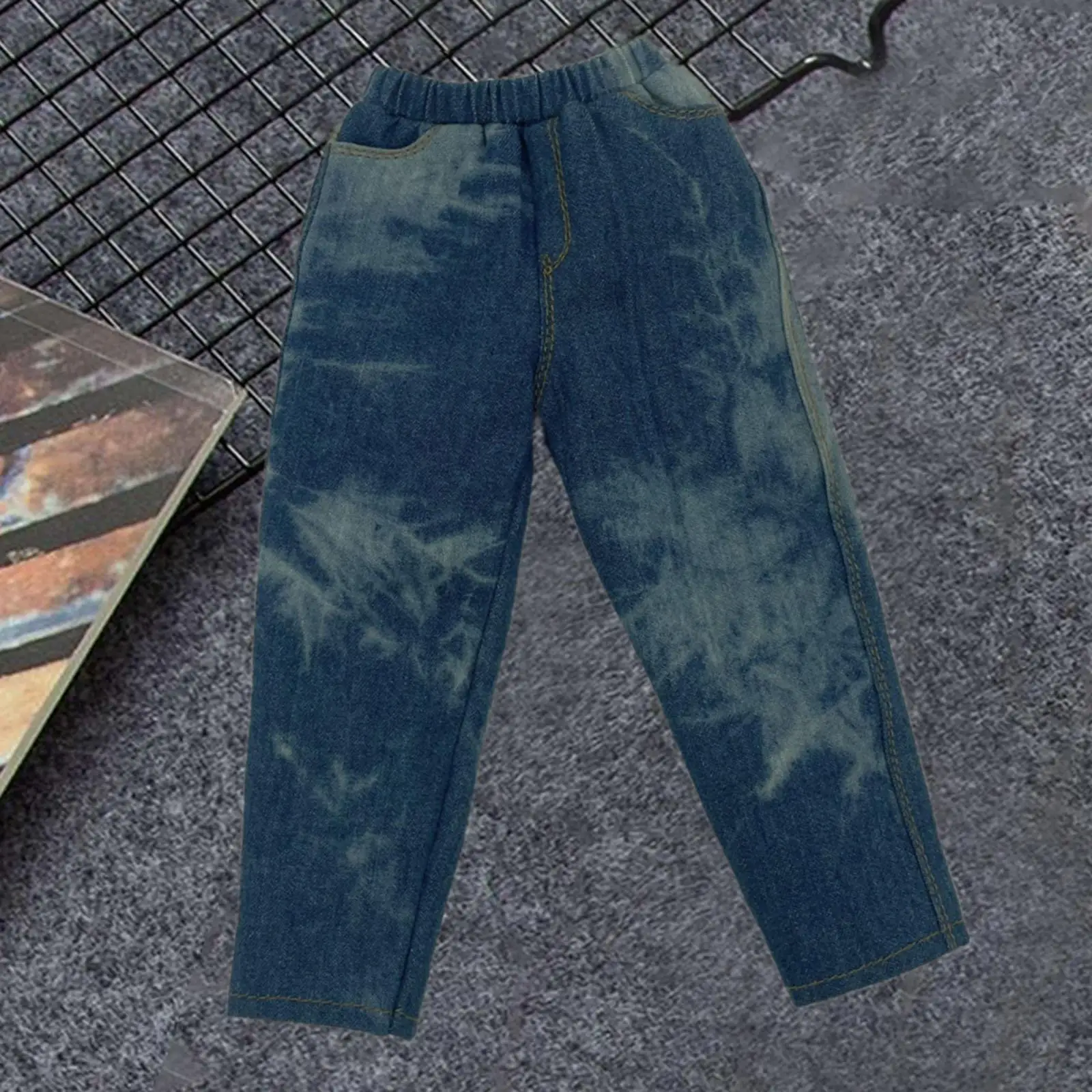 

1/6 Men Figure Jeans Miniature Pants for 12in Doll Model Action Figures