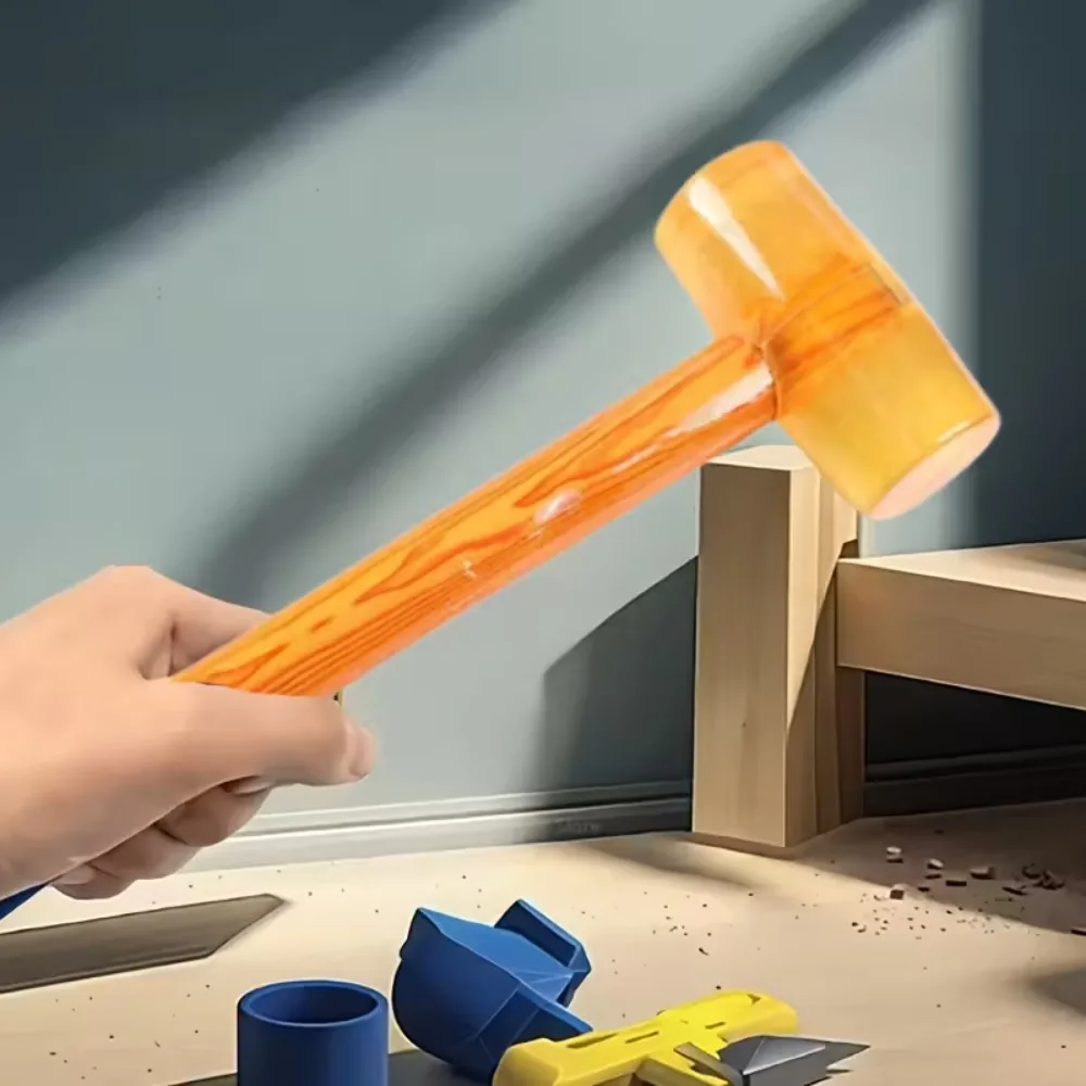 Professional Rubber Hammer for Floor Tile Installation Durable Fiberglass Handle Carpenter Tool