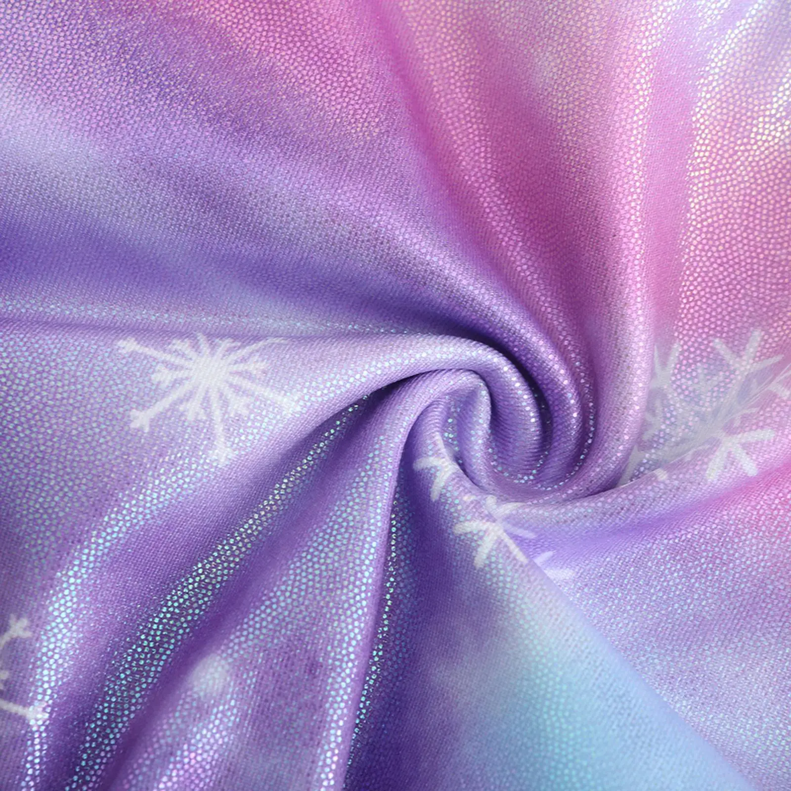 Kids Ballet Dancewear Training Leotard One Piece Bodysuit with Snowflake Print Hollow Back for Gymnastics Stage Performance
