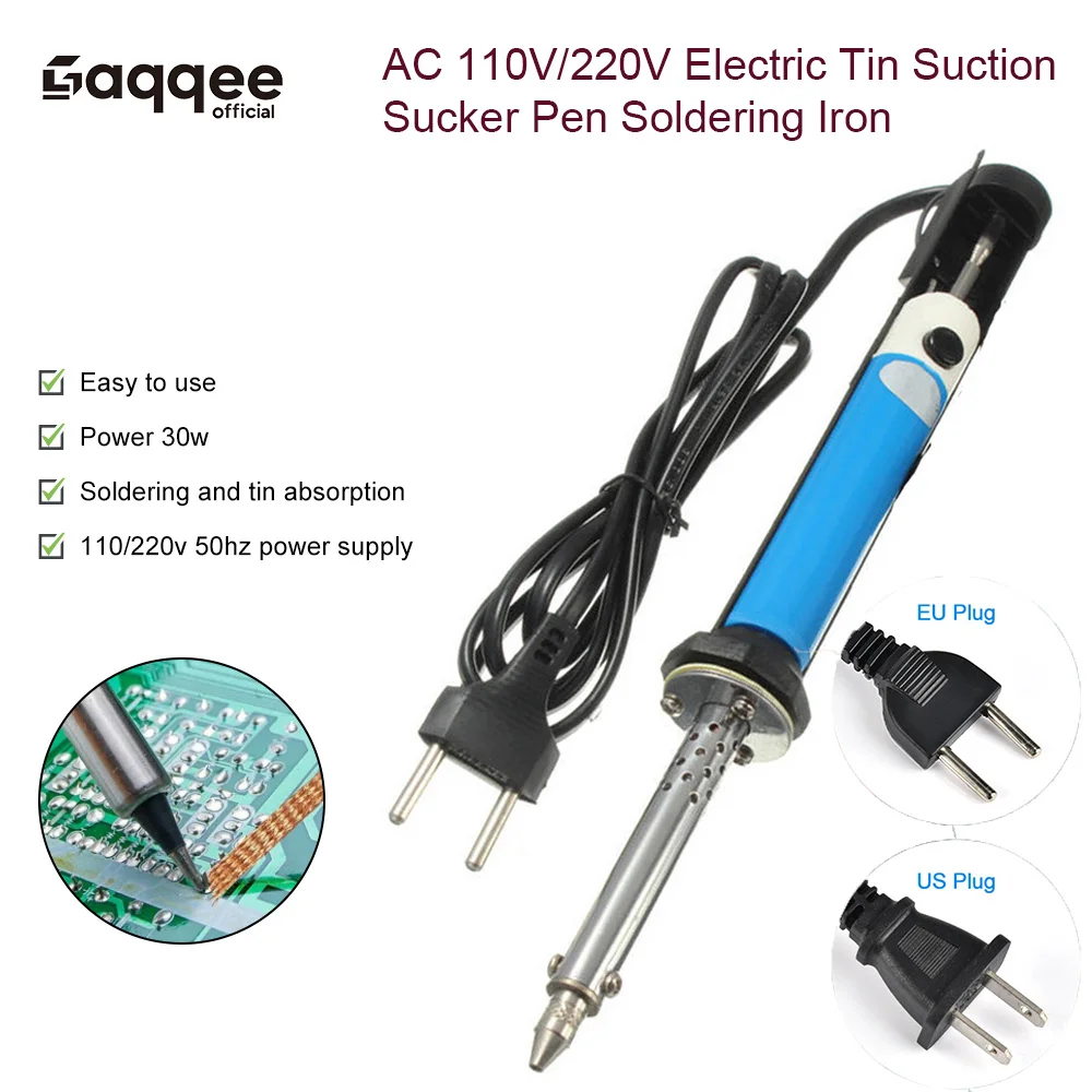 AC US 110V /EU 220V Electric Tin Suction Sucker Pen Soldering Iron Solder Suction Desoldering Machine Vacuum Pump Welding Tools