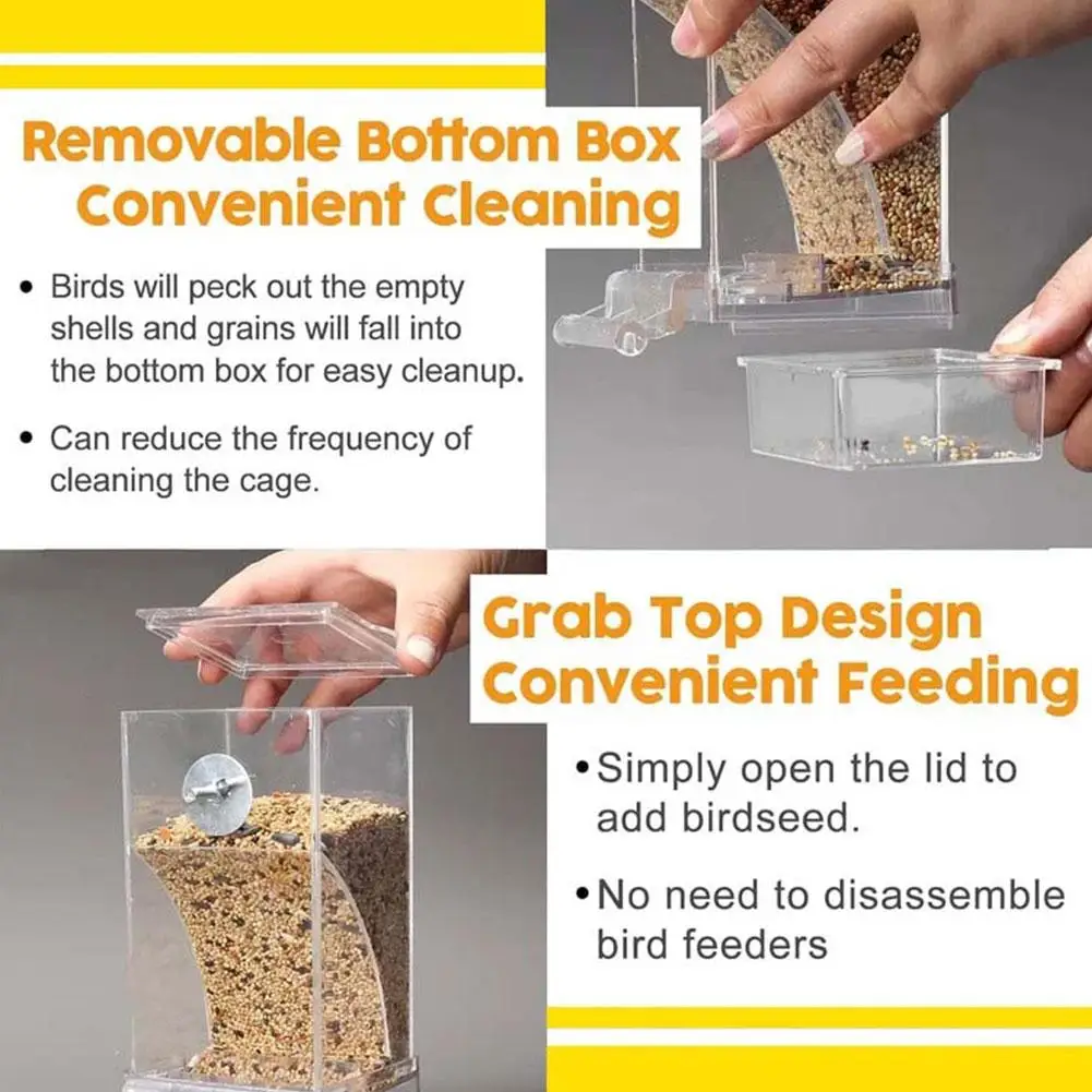 Auto Bird Feeder Cup No Mess Bowl Cage alimentazione automatica Canary Parrot Food Container accessori per gabbie per piccoli parrocchetti