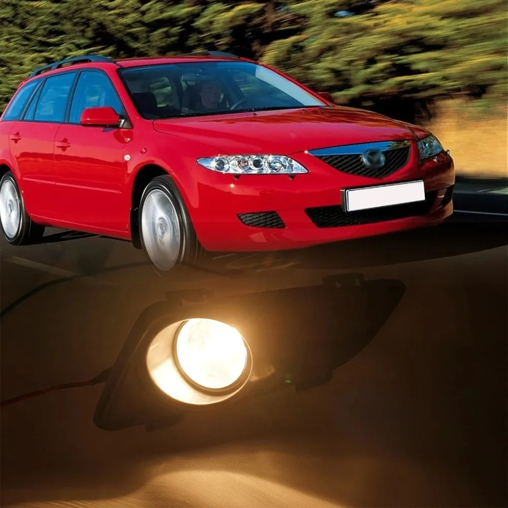 DLAA Front Bumper Fog Lamp Upgrade Kit FOR Mazda 6 2003 2004 2005 M6 Version Additional Foglight Set Switch + Wiring view 4