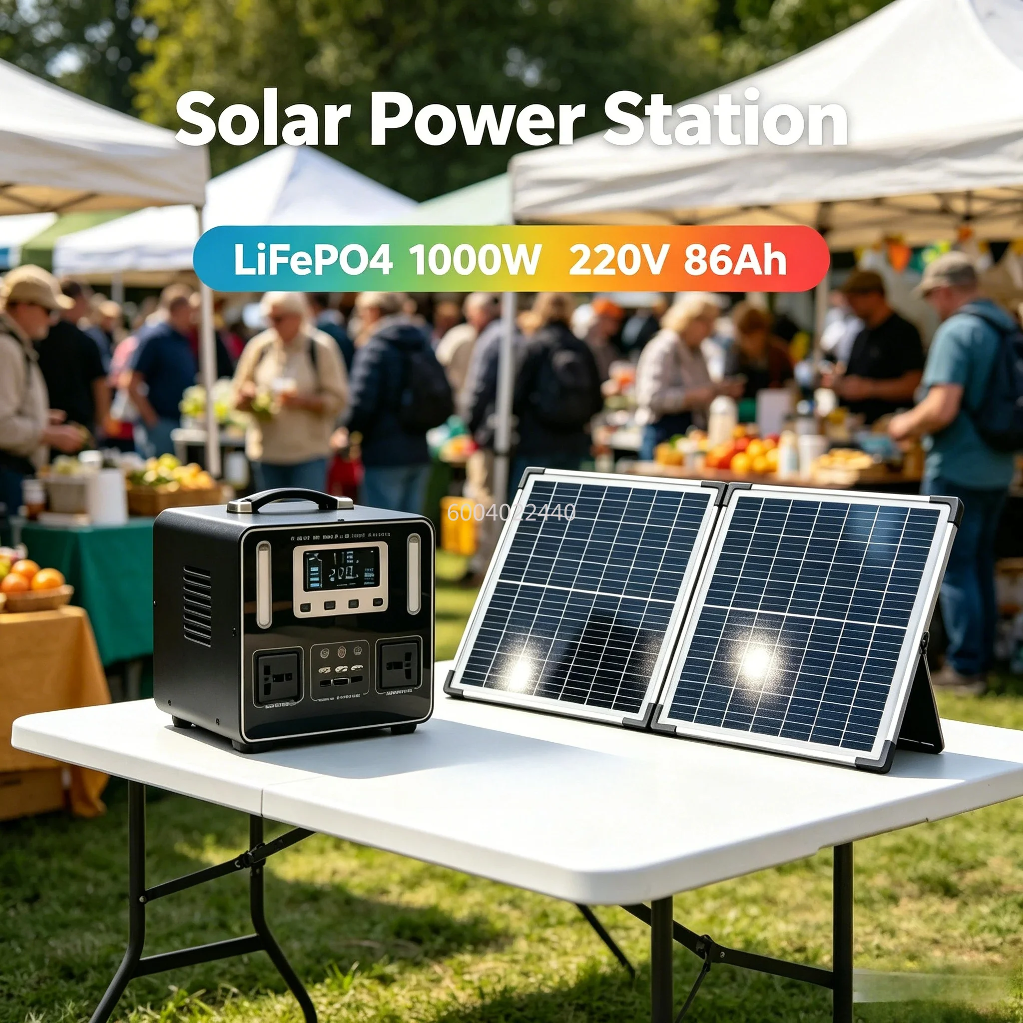 New LiFePO4 220V1000W 86AH Portable Power Station Solar Outdoor Mobile Power Supply Emergency Energy Storage OutdoorCampingStall