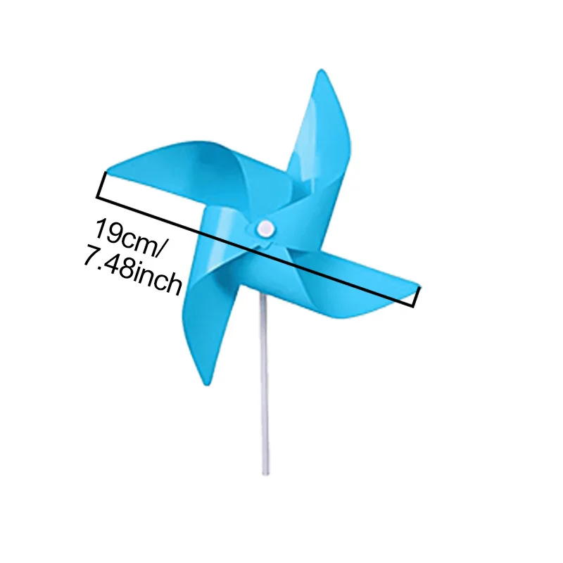 24Pcs Random Color 19CM DIY Windmills Plastic Wind Spinners Smooth Rotating Simple Design Vivid Rainbow Tones Bird ZYF