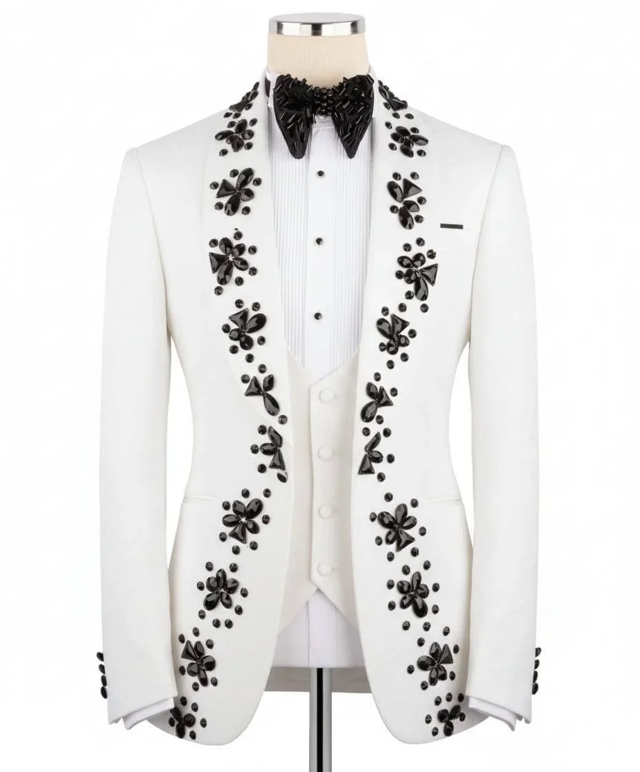 2 Piece Mens Suit Slim Fit Suits For Men One Button Solid Jacket & Pants Tuxedo Set Business Wedding Party