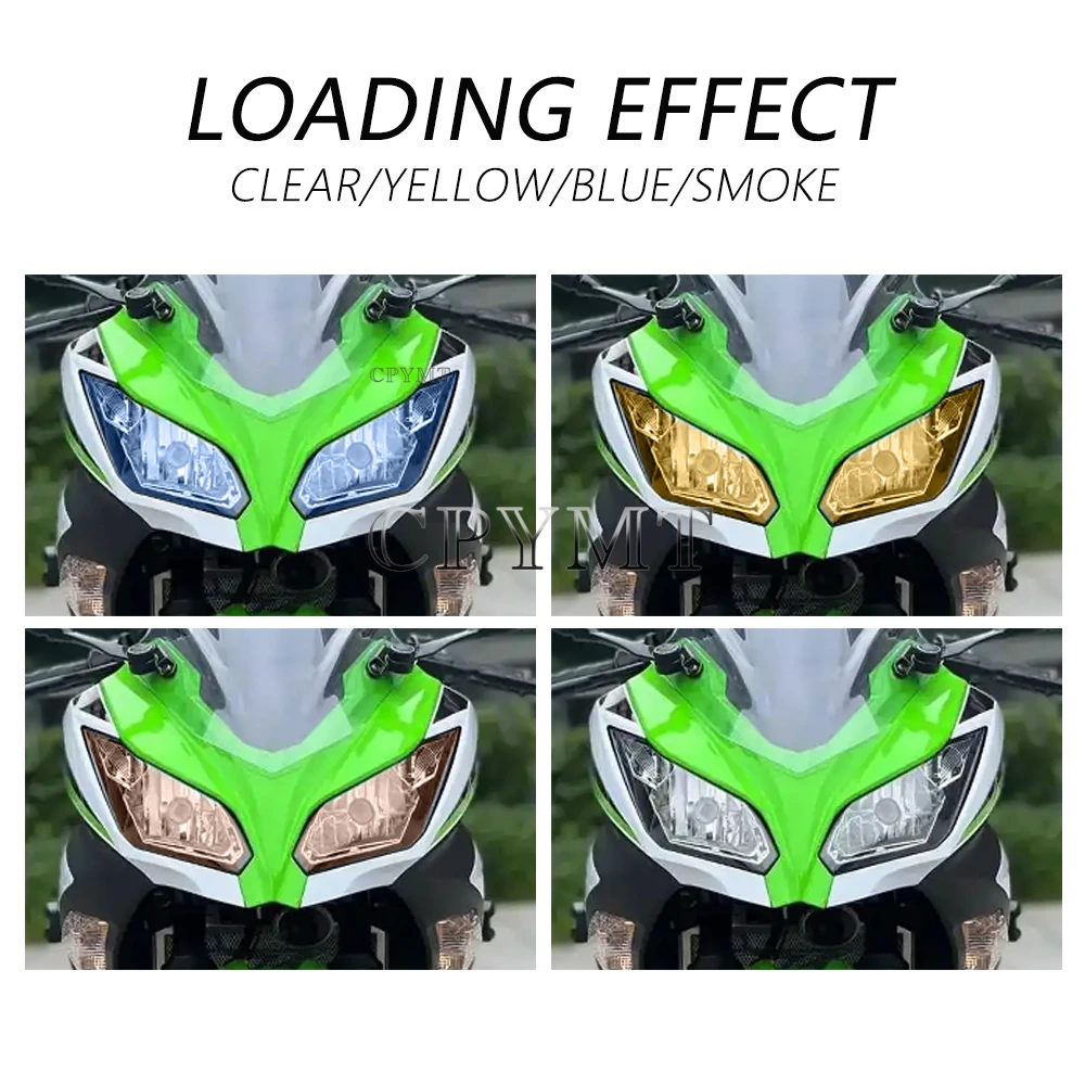 Film de protection transparent pour phare de moto Ninja 250 Ninja 300, autocollant en PVC