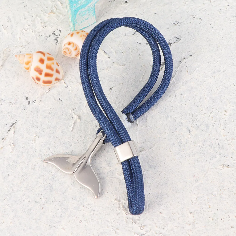2Pcs Whale Tail Wrist Bands for Him Her Heavy Duty Paracord Survival Bracelet Stylish Everyday Wear Work Shopping Gift