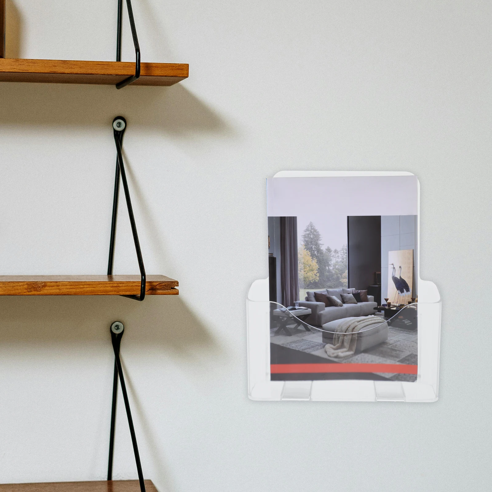 

2Pcs Acrylic Document Holder Transparent Desktop Rack Files Papers Office Wall Mount Magazine St Flyer Display ganizer Storage